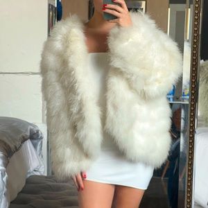 White Ostrich (Marabou) Feather Coat